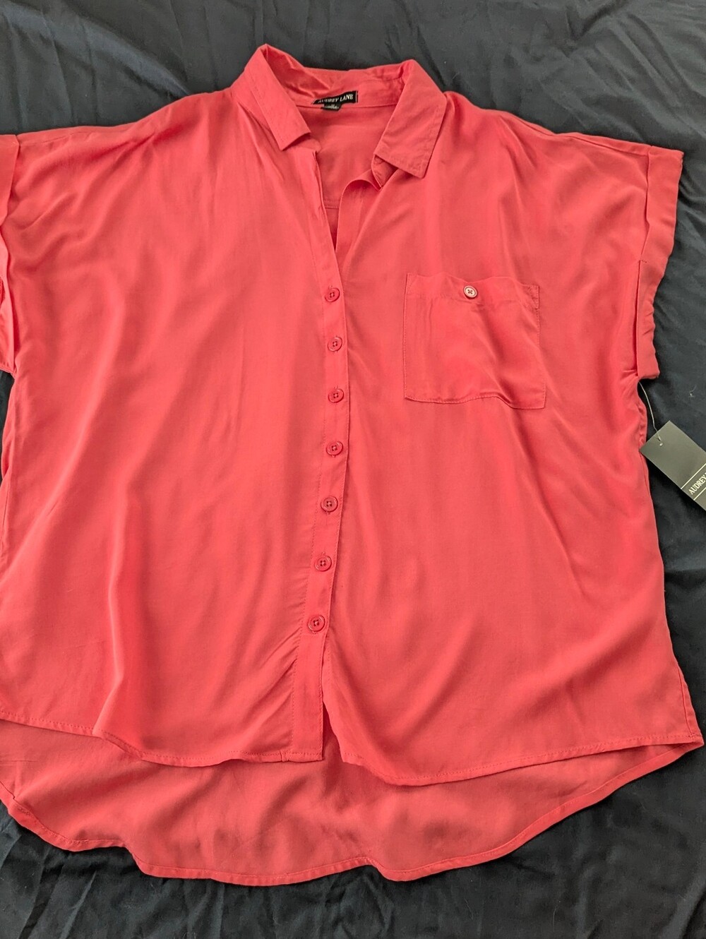 NWT Audrey Lane Cuffed-Sleeve Shirt